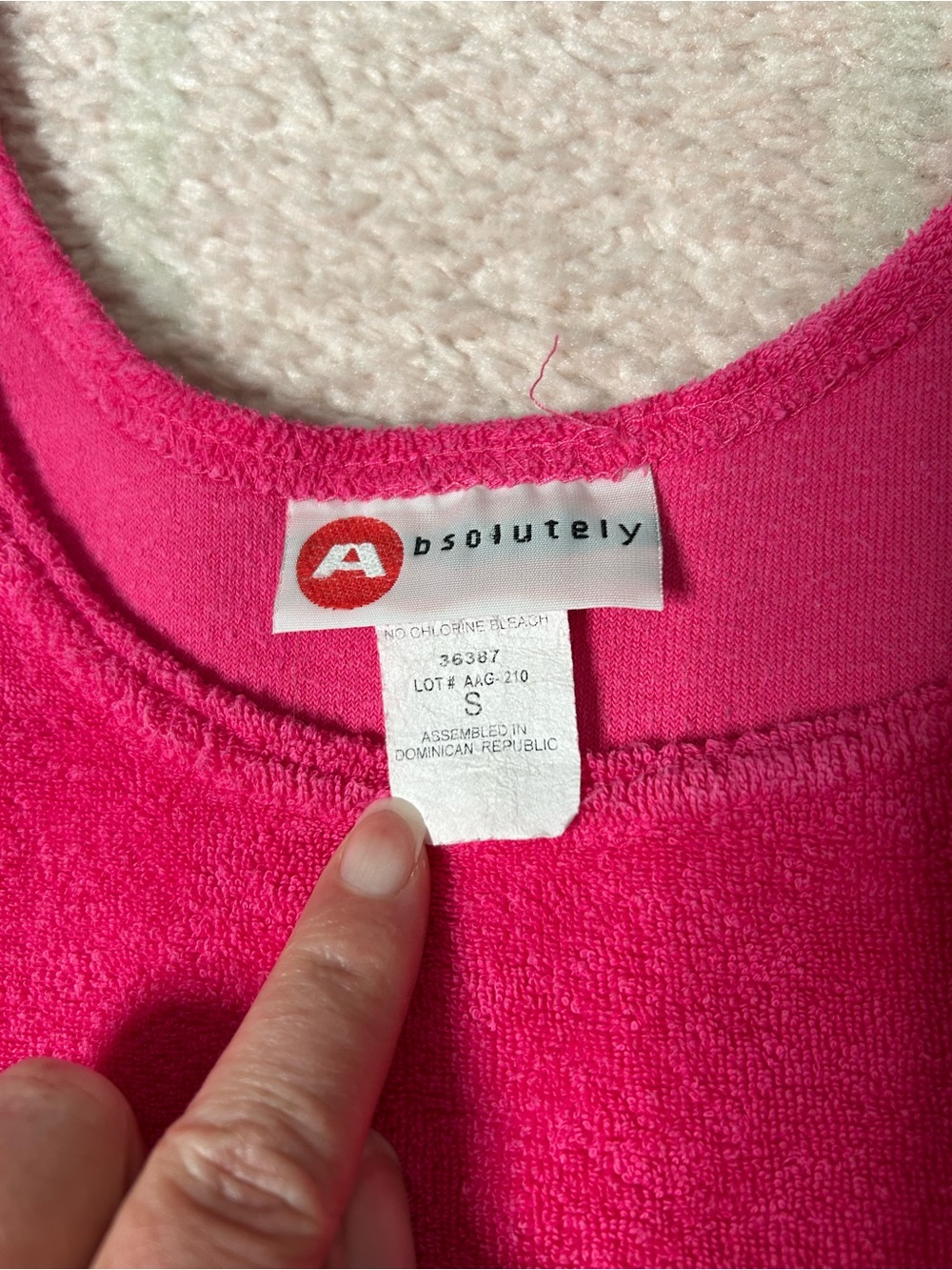 Vintage 90's Pink Terry Cloth Mini Tank‎ Dress Small Resortwear Beach Coverup - Picture 3 of 12